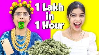 Giving My Mom Rs.1,00,000 to spend in 1 Hour Challenge!! *Fail or Pass* ??