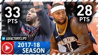 Anthony Davis & DeMarcus Cousins Full Highlights vs Grizzlies (2017.10.18) - 61 Pts, 28 Reb Total