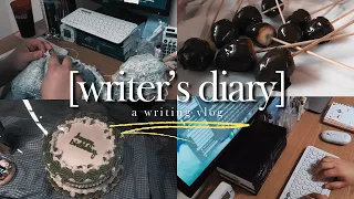 [writer’s diary] stationery haul, valentine's day 🍓, & knitting // a writing vlog