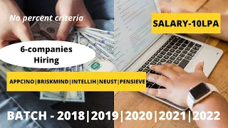 IntelliH | Neustar | Pensieve| Appcino | Briskmind Off Campus drive 2023|2022 2021 2020 2019 Batch|