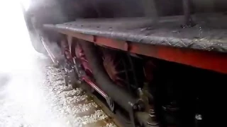 Epic wheelslip steam freight train