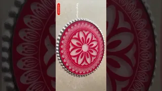 Stencil easy rangoli design रांगोळी #rangoli #easyrangoli #youtubeshorts #shorts