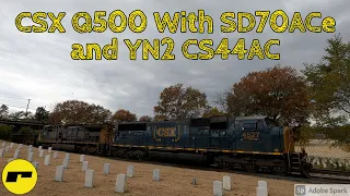 CSX Manifest Train Q500 Led By EMD SD70MACe