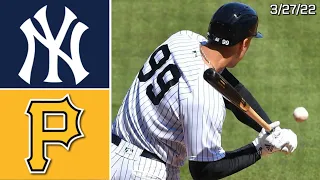 New York Yankees Vs. Pittsburgh Pirates | Spring Training Highlights | 3/27/22