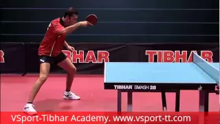 Vladimir Samsonov Table Tennis  Backhand contra topspin.