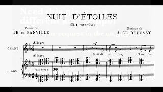 Nuit d'étoiles (C. Debussy) - Eb Major Piano Accompaniment