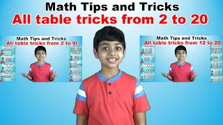 Learn 2 to 20 Times Multiplication Tricks for kids || Easy and fast way to learn || Table tricks