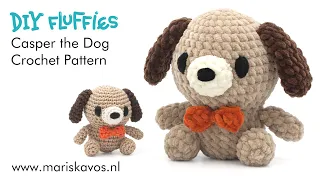 Casper the Dog Crochet video tutorial - easy free Amigurumi pattern for beginners - English