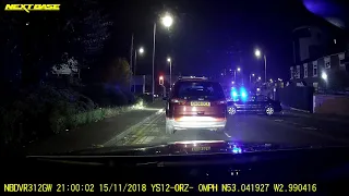 Wrexham - 15/11/18 - Police chase ending in town.