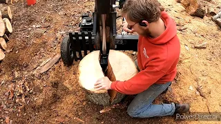 Splitting Massive Rounds #firewoodbusiness #woodhound #foryou #viral