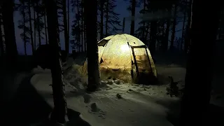 ❄️Зимний отдых в 🏕️палатке, на берегу Ладожского озера.