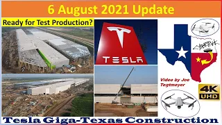 Tesla Gigafactory Texas 6 August 2021 Cyber Truck & Model Y Factory Construction Update (07:30AM)