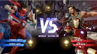 MARVEL VS. CAPCOM: INFINITE Strider Hiryu and Spider-Man vs Spencer and Iron Man