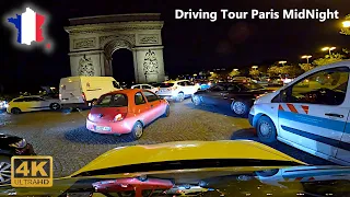 Driving Tour Paris France Night Time 4K