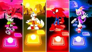 Amy Exe 🆚 Tails Sonic 🆚 Spider Man Sonic 🆚 Blaze The Cat | Sonic Tiles Hop EDM Rush