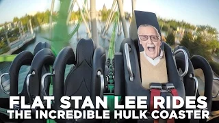 Flat Stan Lee Rides The Incredible Hulk Coaster