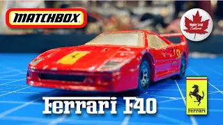 Matchbox Ferrari F40 (133) NOT in Rosso Corsa red!