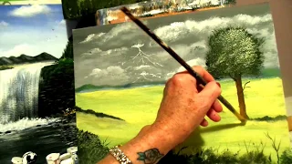 How to paint a SIMPLE tree with Acrylic Paint Lesson 5 Stormy landscape