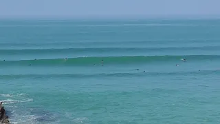 Brilliant day, long lefts surfing South Fistral, Cornwall