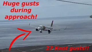 ENORMOUS GUST | TAP Air Portugal Airbus A320neo Landing at Madeira Airport