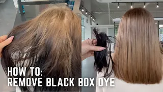 How to remove black box dye part 1 - hair color transformation before and after