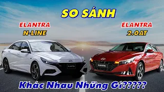 So Sánh Hyundai ELANTRA 2023 - Bản 2.0AT và N-LINE  | Ngoại Thất và Nội Thất Khác Nhau Những Gì????