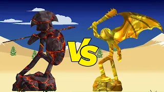 Statue Spearton Fire Vs Statue Griffon Gold Epic Battle | Stick War Legacy