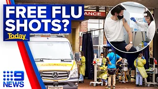 Calls for free flu jab to address crippling hospital crisis across Australia | 9 News Australia