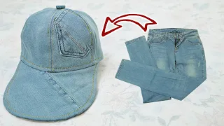 DIY How to recycle old jeans to make a hat | Recycle Old Jeans Easily