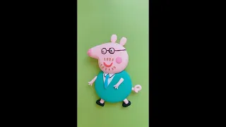 How to makedaddy pig with  Air Clay tutorial /  Peppa Pig