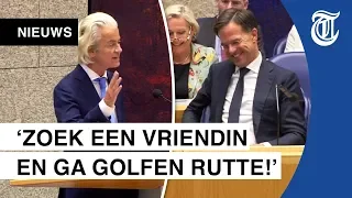 Rutte lacht om harde aanval Wilders