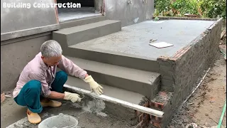 Construction Techniques To Complete The Brick Steps For The Outdoor Well Yard