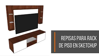 ✅ Como diseñar repisas para rack de piso para TV de hasta 60" en SKETCHUP 🔥 PLANOS GRATIS 🔥