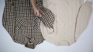니트와 셔츠를 믹스해서 독특하게 리폼해볼게요/Mixing sweaters and shirts to make it unique/Sweater Upcycling