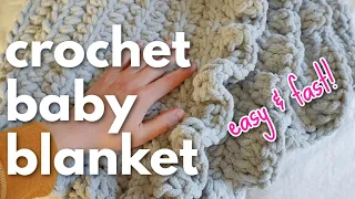 Chunky Crochet Baby Blanket Pattern (with Easy Ruffle Border!)