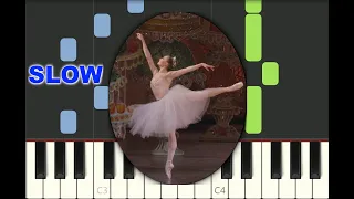 SLOW piano tutorial "DANCE OF THE SUGAR PLUM FAIRY" the Nutcracker, Tchaïkovsky, free sheet music