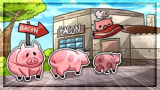 I Turned A Peaceful Zoo Into A BACON FACTORY in Lets Build A Zoo