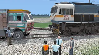 TRUCK VS RAJDHANI TRAIN || Truck engine Failed on Track - Beamng.Drive
