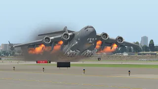 C-17 Engines Catch Fire During Take Off | X-Plane 11