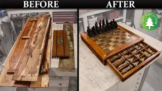 A Chessboard made from Junk Furniture and Scrap Metal