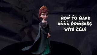 How to make Frozen Anna Elsa princess with polymer clay and air clay