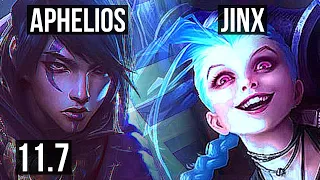 APHELIOS & Thresh vs JINX & Blitzcrank (ADC) | Rank 1 Aphelios, 72% winrate | KR Challenger | v11.7