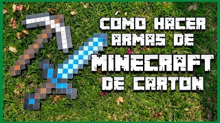 Cómo Hacer Armas de MINECRAFT de Cartón - DIY - Espada y Pico de Minecraft