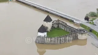 Kostajnica, poplave - snimci iz vazduha