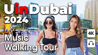 Dubai 🇦🇪 JBR, City Center, Dubai Marina, [ 4K ] Music Walking Tour Compilation