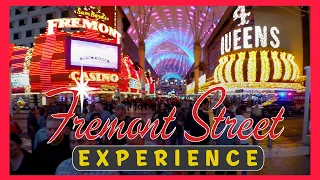 Fremont Street Las Vegas at Night Walk Tour 2019 [4k]