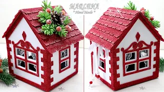 House made of cardboard and foamiran 🏡 DIY Christmas decor