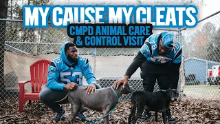 Brian Burns, Marquan McCall promote dog adoption at CMPD Animal Care & Control