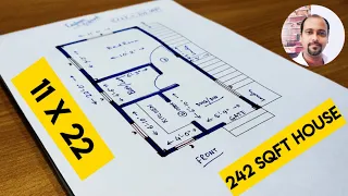 11 X 22 sqft house plan II 11 x 22 ghar ka naksha II 11 x 22 house design