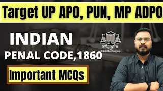 UP APO pre. Exam, PUN, MP ADPO | Indian Penal Code 1860 (Part-2) Most Important MCQs | Sonu Sir